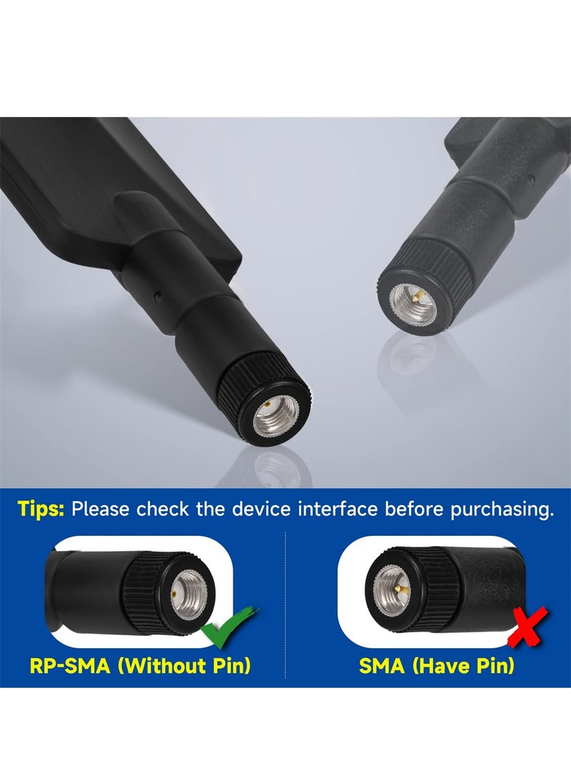 Tri-Band WiFi 6E Antenna, 2.4GHz 5GHz 6GHz WiFi Antenna 5dBi MIMO RP-SMA Male Antenna for WiFi Router High-Speed Wireless Connections in Smart Homes and Offices (2-Pack) - Image 2